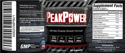 Nutracraft PeakPower source label used in the packaging illustration