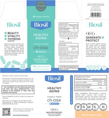 Biosil Healthy Aging source label used in the packaging illustration