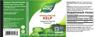 Nature's Way Kelp Whole Thallus 600 mg product packaging