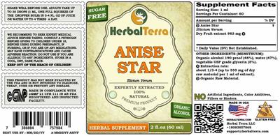 Herbal Terra Anise Star Sugar Free source label used in the packaging illustration