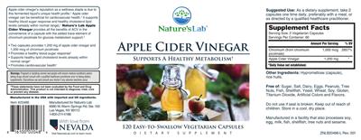 Nature's Lab Apple Cider Vinegar product packaging