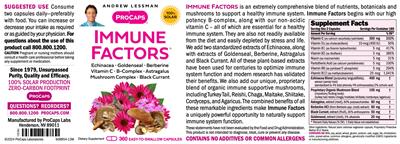 ProCaps Immune Factors source label used in the packaging illustration