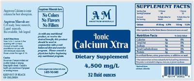 AM Angstrom Minerals Ionic Calcium Xtra source label used in the packaging illustration
