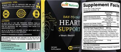 Best Naturals Day-To-Day Heart Support source label used in the packaging illustration
