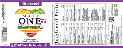 Bluebonnet Maxi One Iron-Free source label used in the packaging illustration