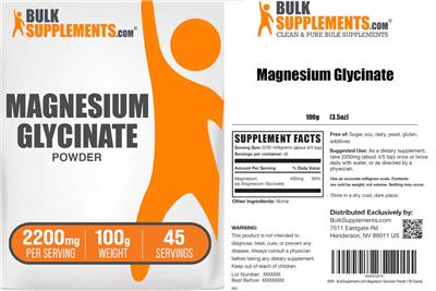 BulkSupplements.com Magnesium Glycinate Powder 2200 mg product packaging