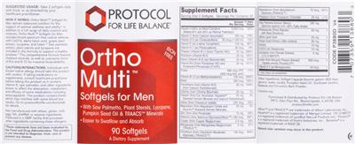Protocol For Life Balance Ortho Multi Softgels for Men Iron Free product packaging