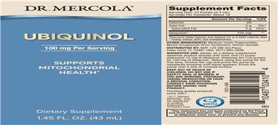 Dr. Mercola Ubiquinol 100 mg source label used in the packaging illustration