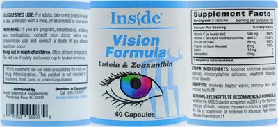 Inside Vision Formula source label used in the packaging illustration