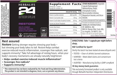 Herbalife Nutrition Restore source label used in the packaging illustration