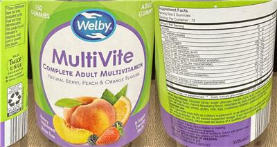 Welby MultiVite source label used in the packaging illustration