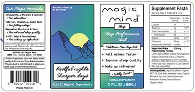 Magic Mind Sleep Performance Shot source label used in the packaging illustration