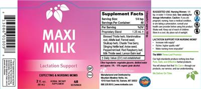 Mountain Meadow Herbs Maxi Milk product packaging