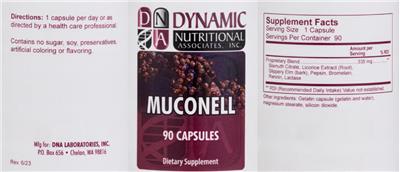 DNA Dynamic Nutritional Associates Muconell product packaging