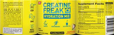 PharmaFreak Pf Creatine Freak CF Hydration Mix Pineapple Coconut source label used in the packaging illustration