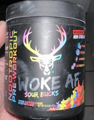 DAS Labs Woke AF Pre-Workout Sour Bucks product packaging
