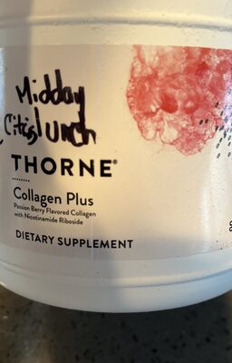 Thorne Collagen Plus Passion Berry Flavored source label used in the packaging illustration