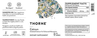 Thorne Calcium source label used in the packaging illustration
