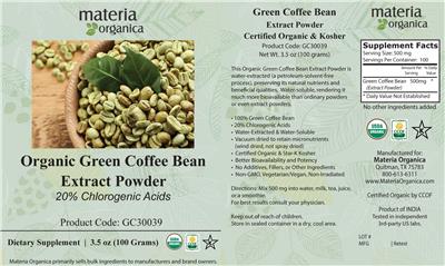 Materia Organica Organic Green Coffee Bean Extract Powder product packaging