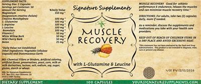 Signature Supplements Muscle Recovery product packaging