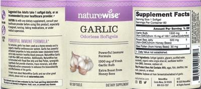 NatureWise Garlic 1500 mg source label used in the packaging illustration