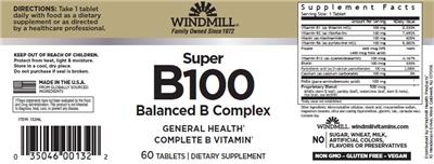 Windmill Super B100 source label used in the packaging illustration