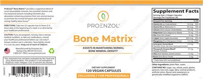 ProEnzol Bone Matrix source label used in the packaging illustration