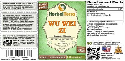 Herbal Terra Wu Wei Zi Sugar Free Alcohol Free product packaging