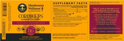 Mushroom Wellness by Herb Pharm Cordyceps source label used in the packaging illustration