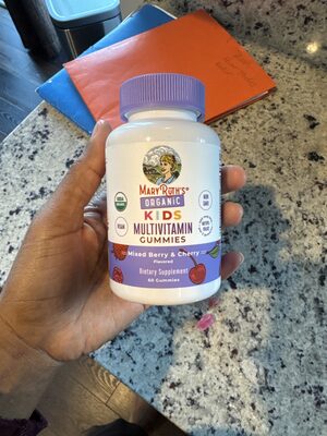 Mary Ruth's Organic Kids Multivitamin Gummies Mixed Berry & Cherry Flavored source label used in the packaging illustration