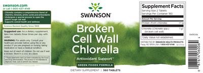 Swanson Broken Cell Wall Chlorella source label used in the packaging illustration