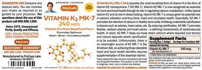 ProCaps Vitamin K2 MK-7 240 mcg product packaging