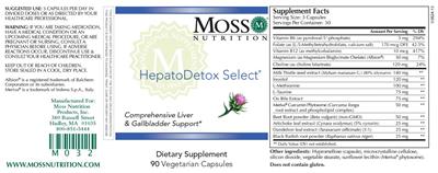 Moss Nutrition HepatoDetox Select source label used in the packaging illustration