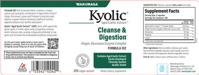 Kyolic Kyolic Ginger Glucanase Enzyme Complex Formula 102 source label used in the packaging illustration