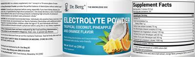 Dr. Berg Electrolyte Powder source label used in the packaging illustration