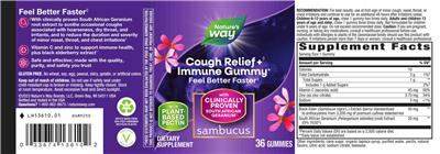 Nature's Way Sambucus Cough Relief + Immune Gummy product packaging