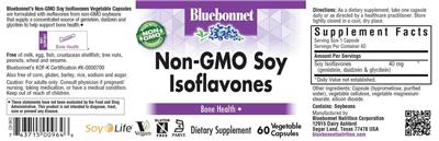 Bluebonnet Non-GMO Soy Isoflavones source label used in the packaging illustration
