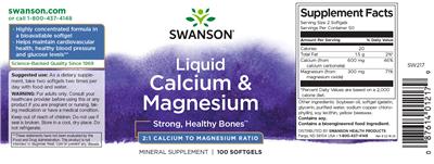 Swanson Liquid Calcium & Magnesium source label used in the packaging illustration