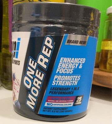 BPI Sports One More Rep Berry Splash source label used in the packaging illustration
