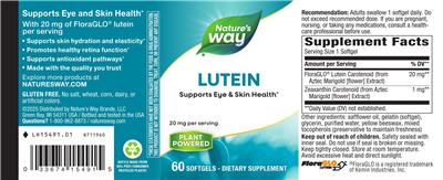 Nature's Way Lutein 20 mg product packaging