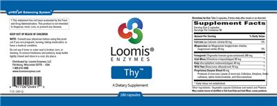 Loomis Enzymes Thy source label used in the packaging illustration