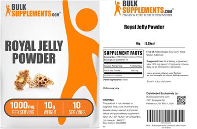 BulkSupplements.com Royal Jelly Powder 1000 mg product packaging