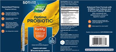 Nature's Way Fortify Optima Daily Probiotic 50 Billion product packaging