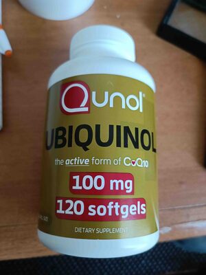 Qunol Ubiquinol 100 mg source label used in the packaging illustration