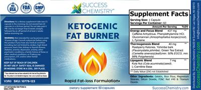 Success Chemistry Ketogenic Fat Burner source label used in the packaging illustration