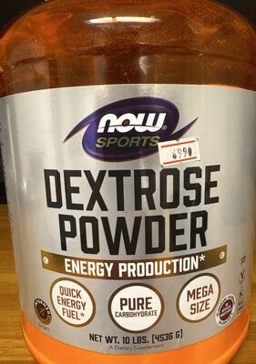 NOW Sports Dextrose Powder source label used in the packaging illustration