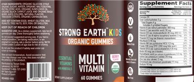 Strong Earth Kids Multi Vitamin Berry Flavor source label used in the packaging illustration