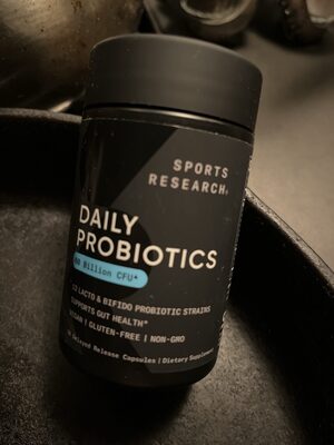 Sports Research Daily Probiotics source label used in the packaging illustration