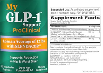 Purity Products MyGLP-1 source label used in the packaging illustration