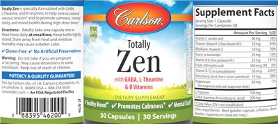 Carlson Totally Zen source label used in the packaging illustration
